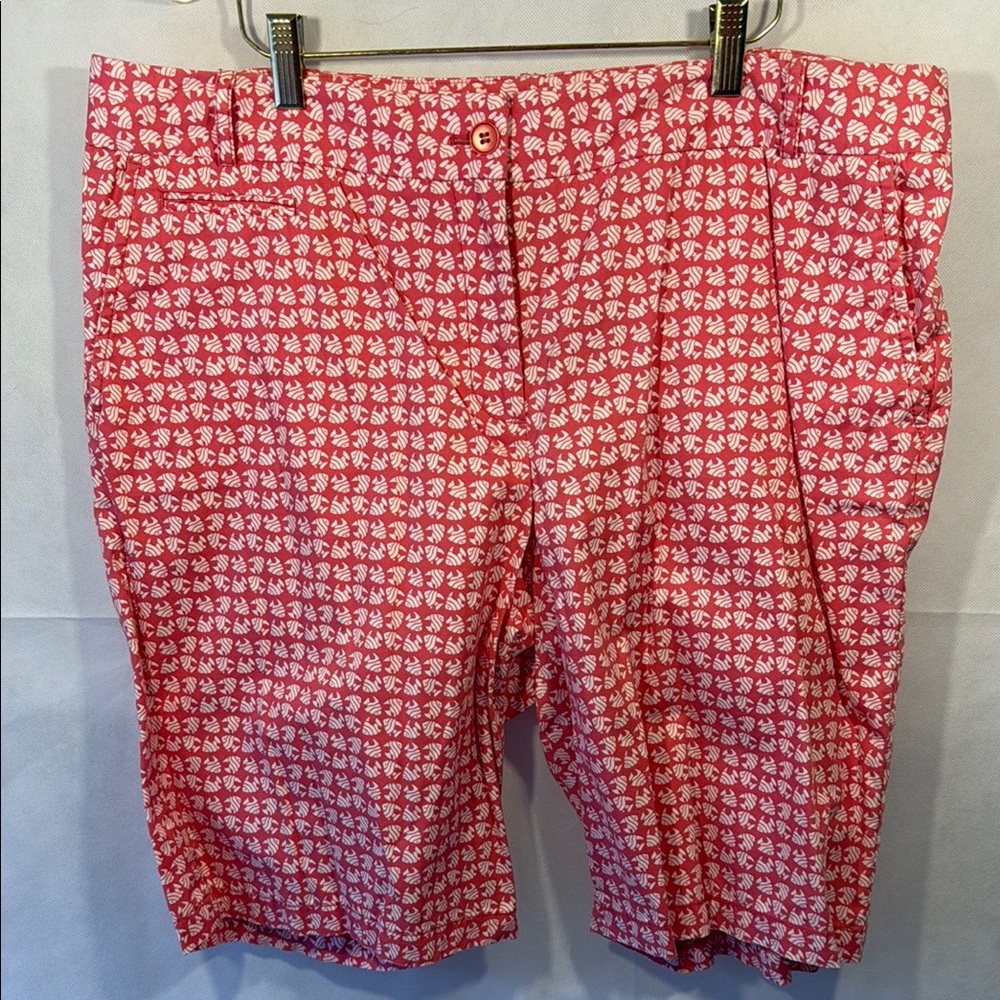 Talbots Pink and White Bermuda Shorts Vibrant Pattern